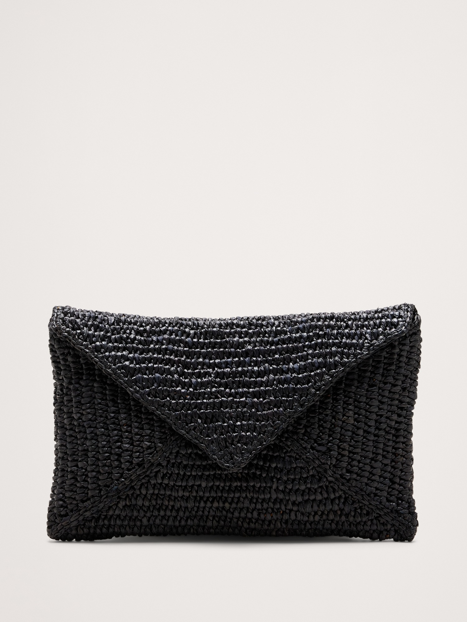 Женский клатч Hat Attack Emmie Raffia Envelope Clutch, цвет: Чёрный
