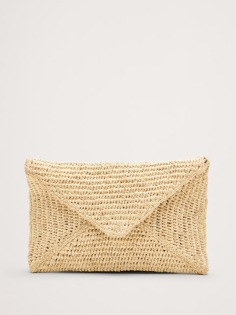 Emmie Raffia Envelope Clutch by Hat Attack