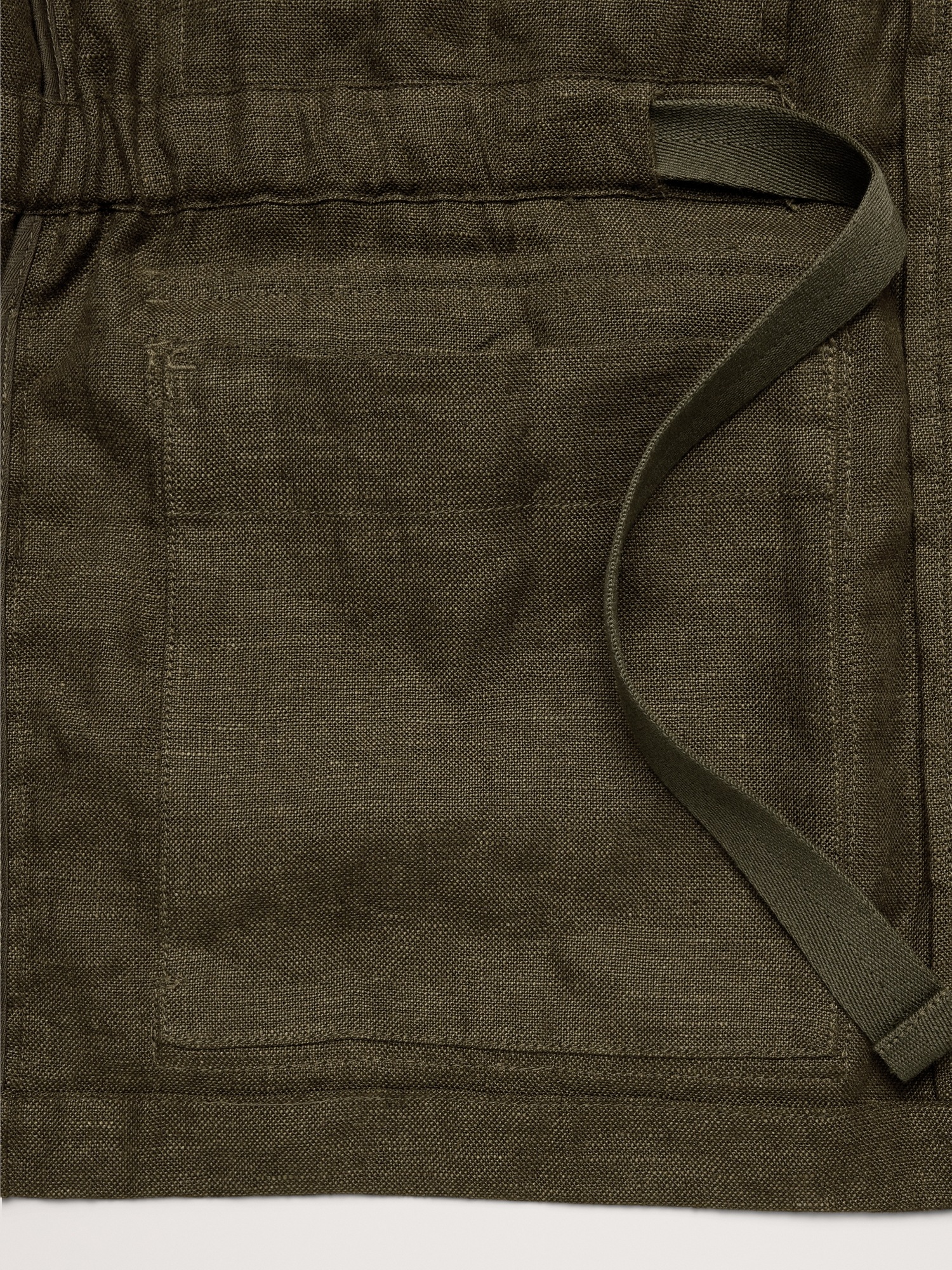 Мужская куртка Banana Republic Linen Canvas Utility, цвет: Тёмный оливковый зелёный — фото 6