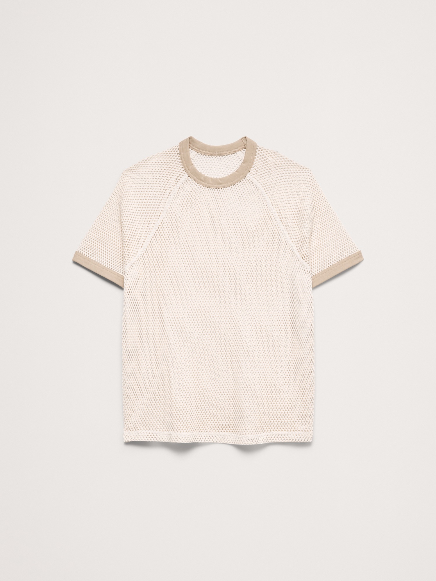 Мужская футболка Banana Republic Cotton Mesh, цвет: Кремовый белый — фото 4