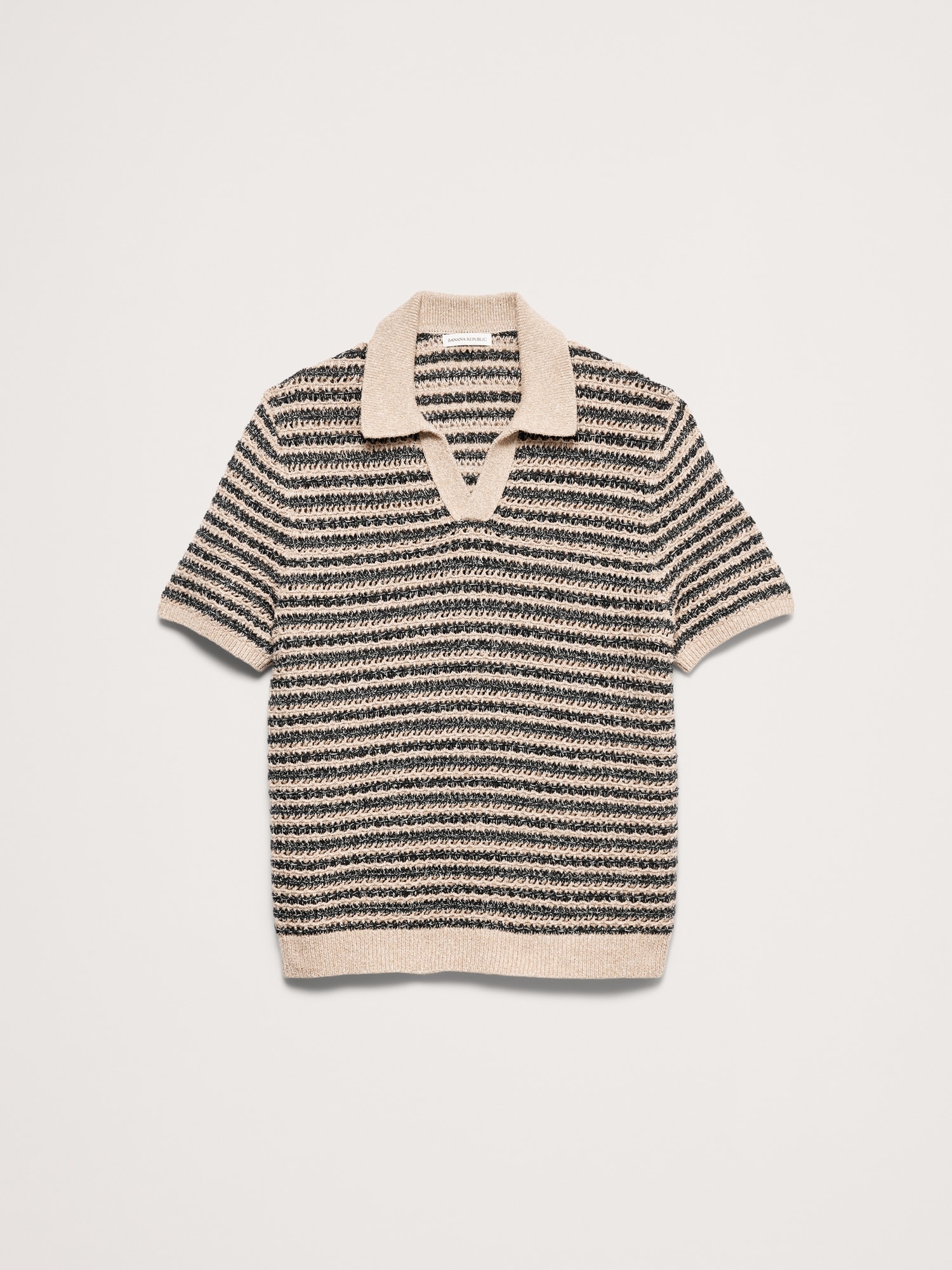 Image number 5 showing, Cotton-Blend Bouclé Stripe Sweater Polo