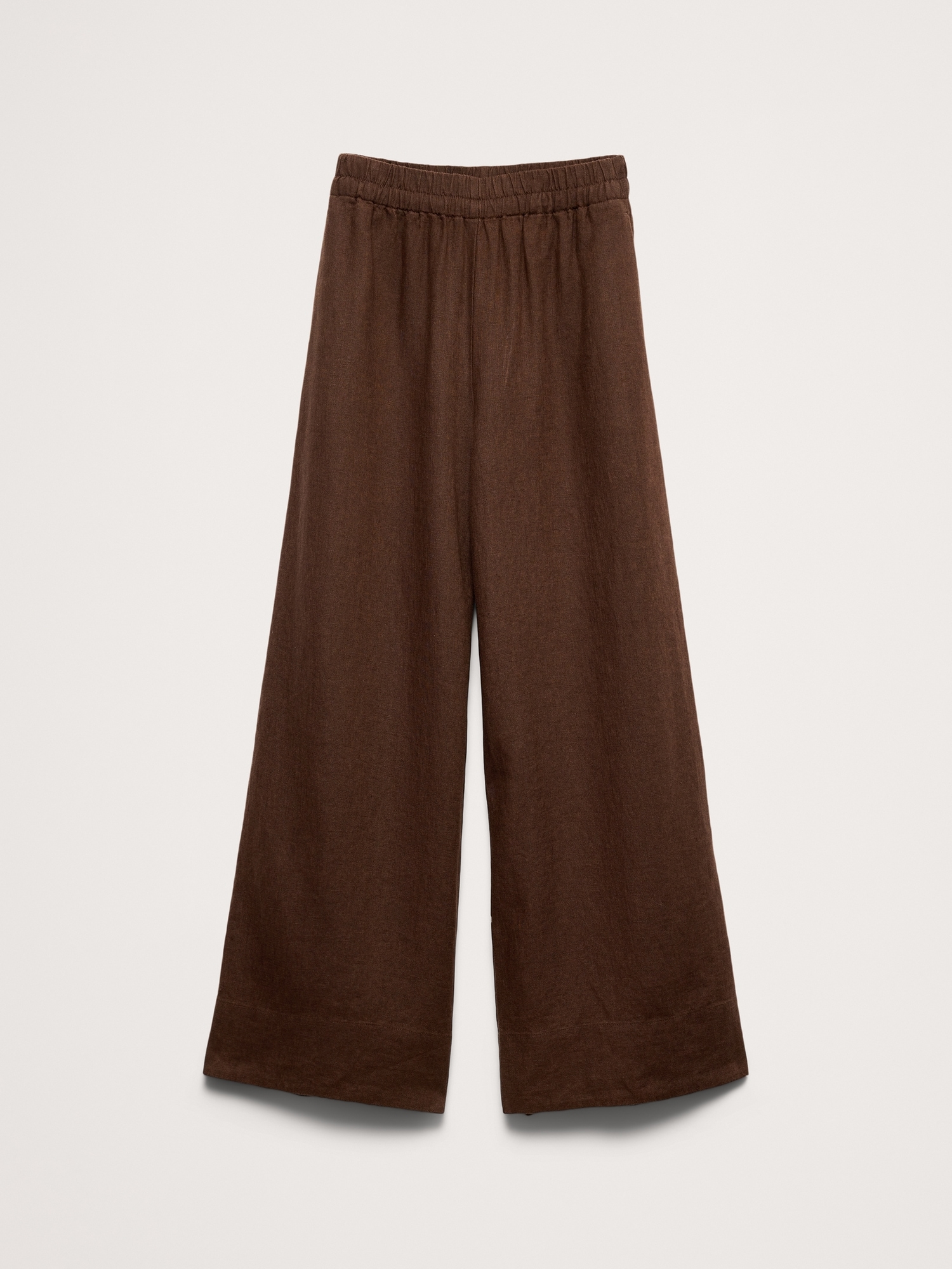 Image number 8 showing, High-Rise Wide-Leg Linen Pull-On Ankle Pant