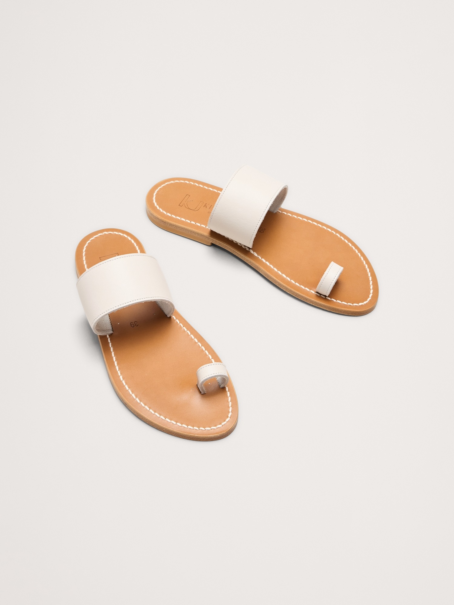 Женские сандалии K Jacques Nagoya Leather Sandal, цвет: Льняной — фото 3