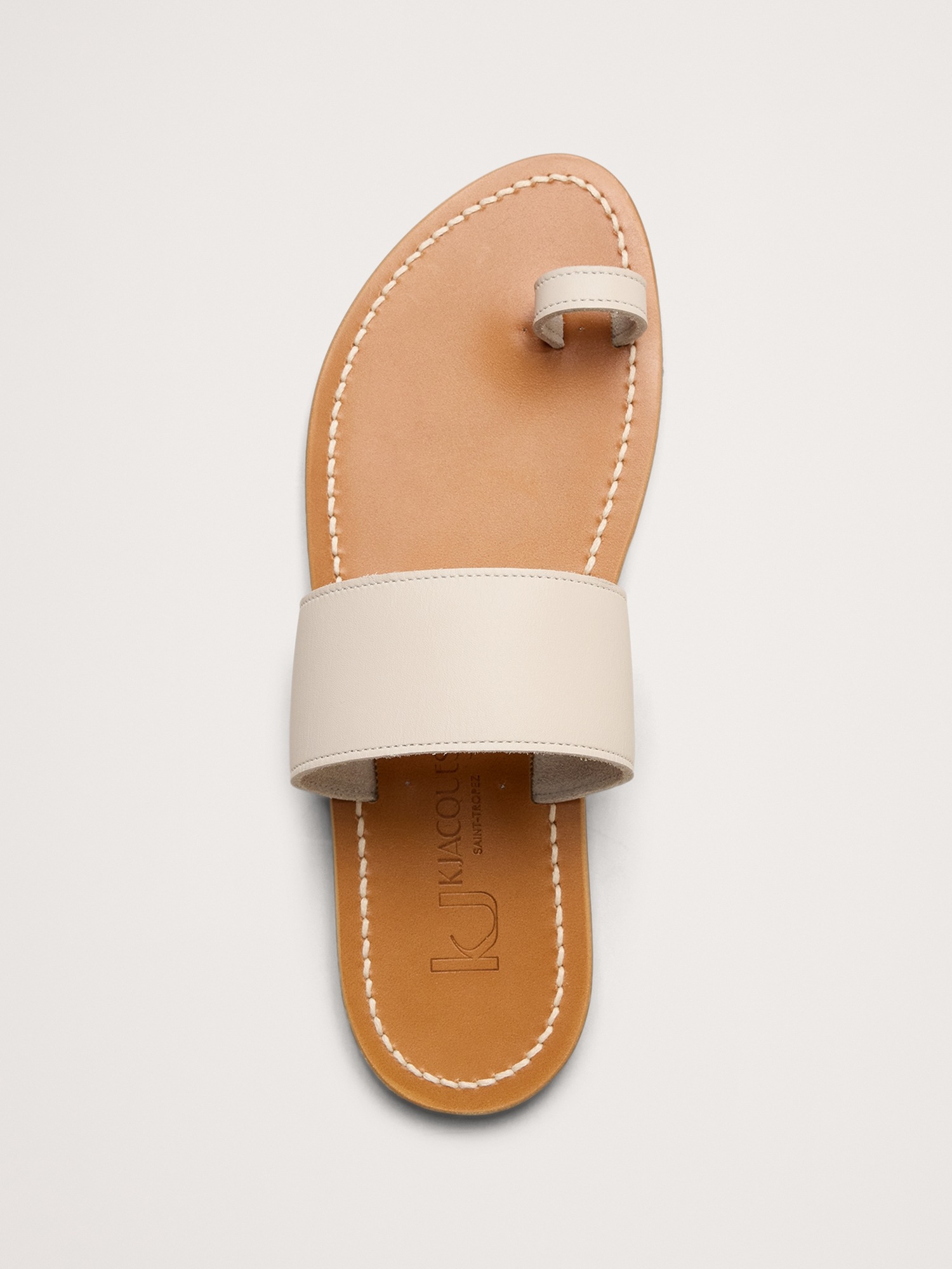 Женские сандалии K Jacques Nagoya Leather Sandal, цвет: Льняной — фото 5