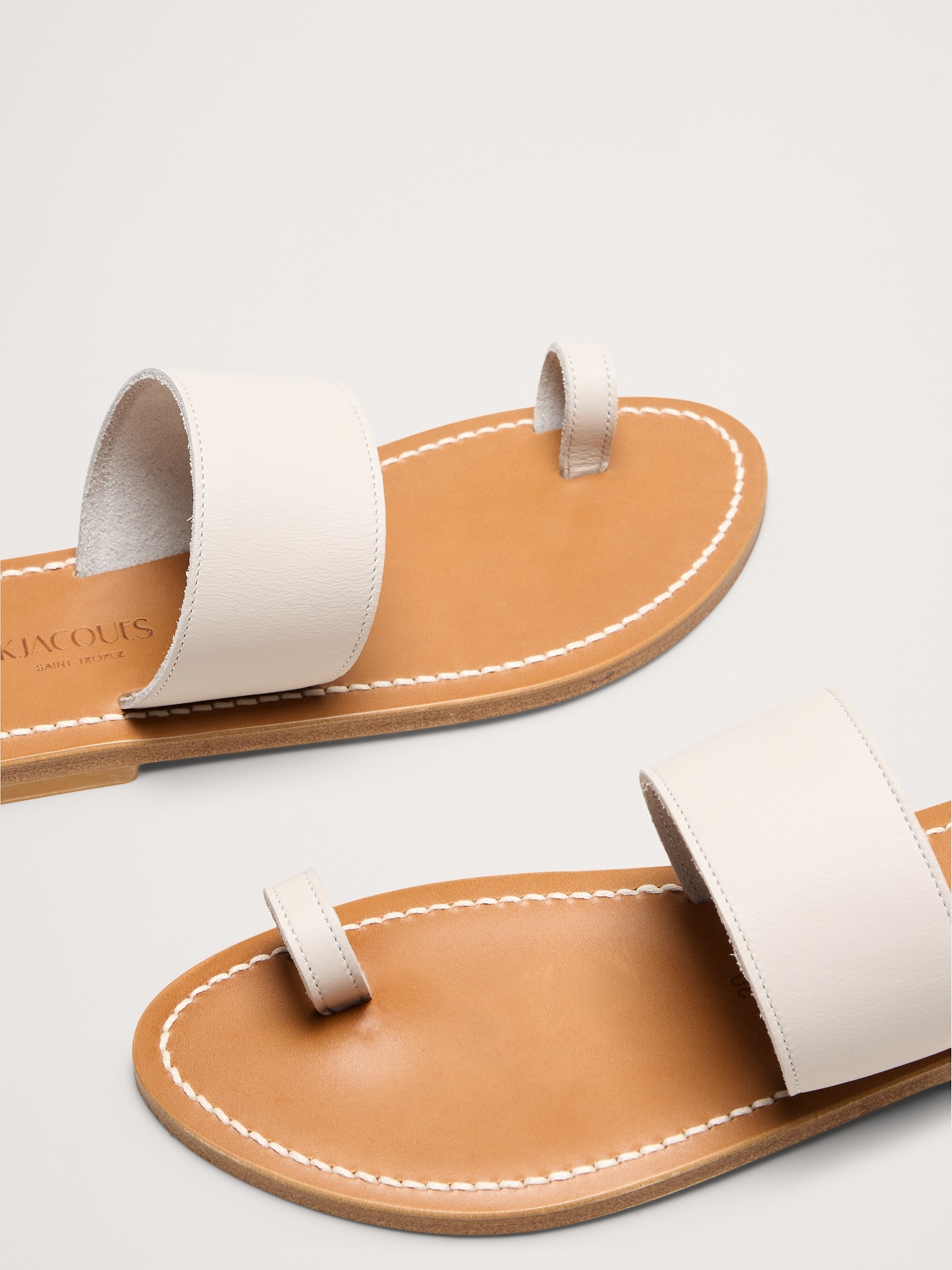Женские сандалии K Jacques Nagoya Leather Sandal, цвет: Льняной — фото 6