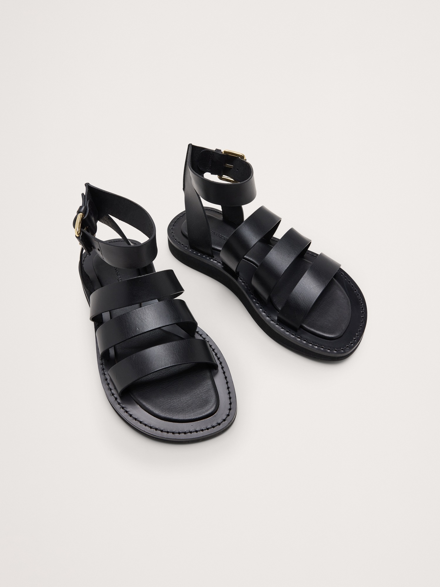Женские сандалии Banana Republic Italian Leather Flatform Sandal, цвет: Чёрный — фото 3