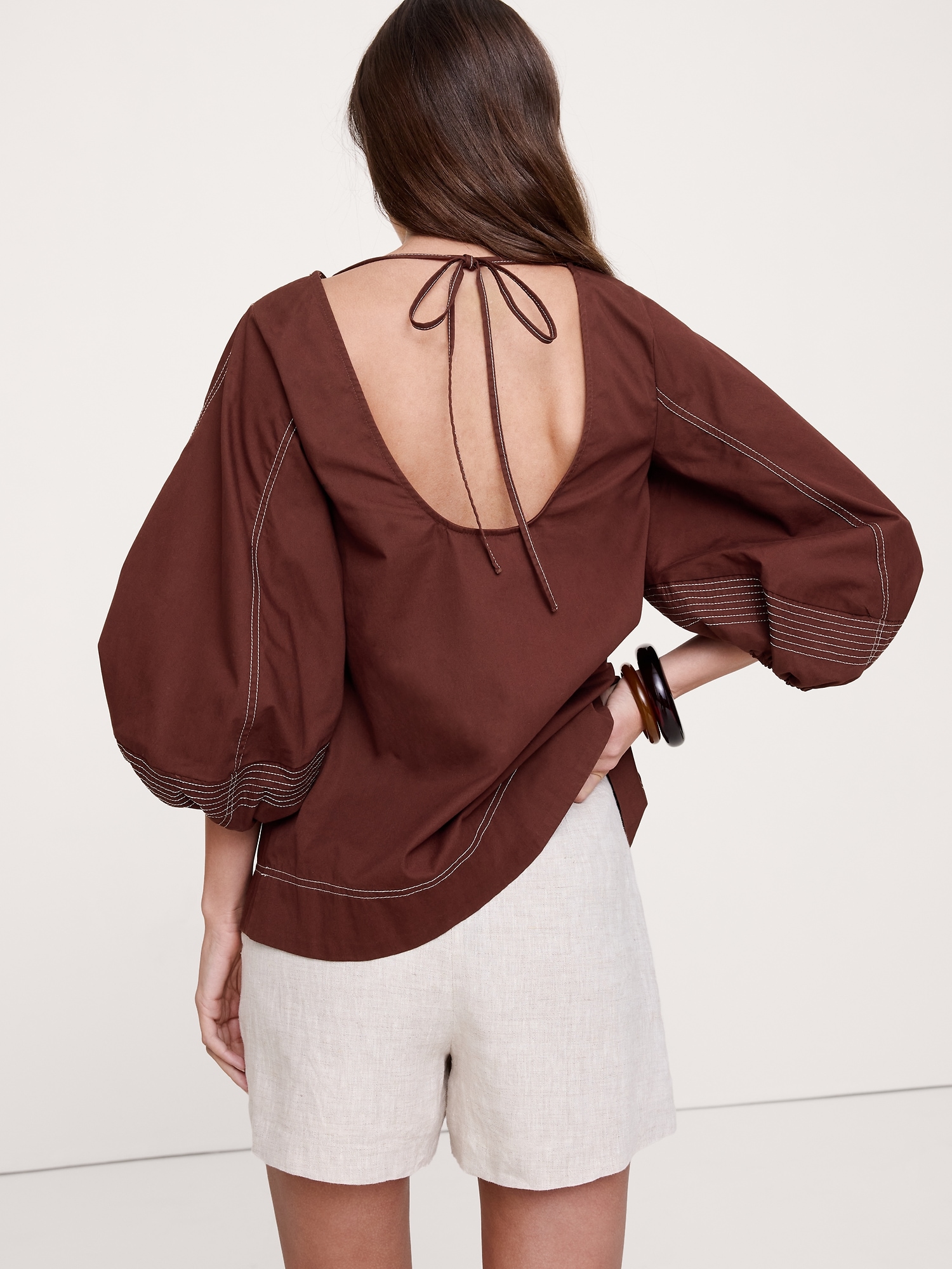 Image number 6 showing, Cotton Scoop-Back Top