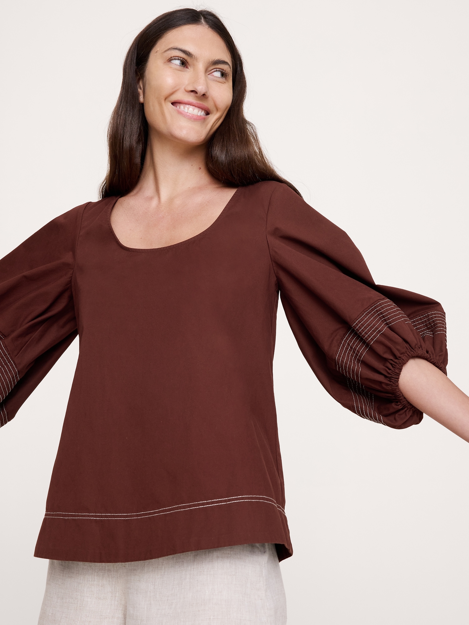 Image number 7 showing, Cotton Scoop-Back Top