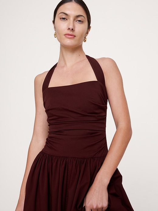 halter neck bridesmaid dress green ZAPAKA Women Sage Green Bridesmaid Dress with Slit Halter Satin Sheath Ruched Long Wedding Guest Dress, Sage Green / US16 main image 1