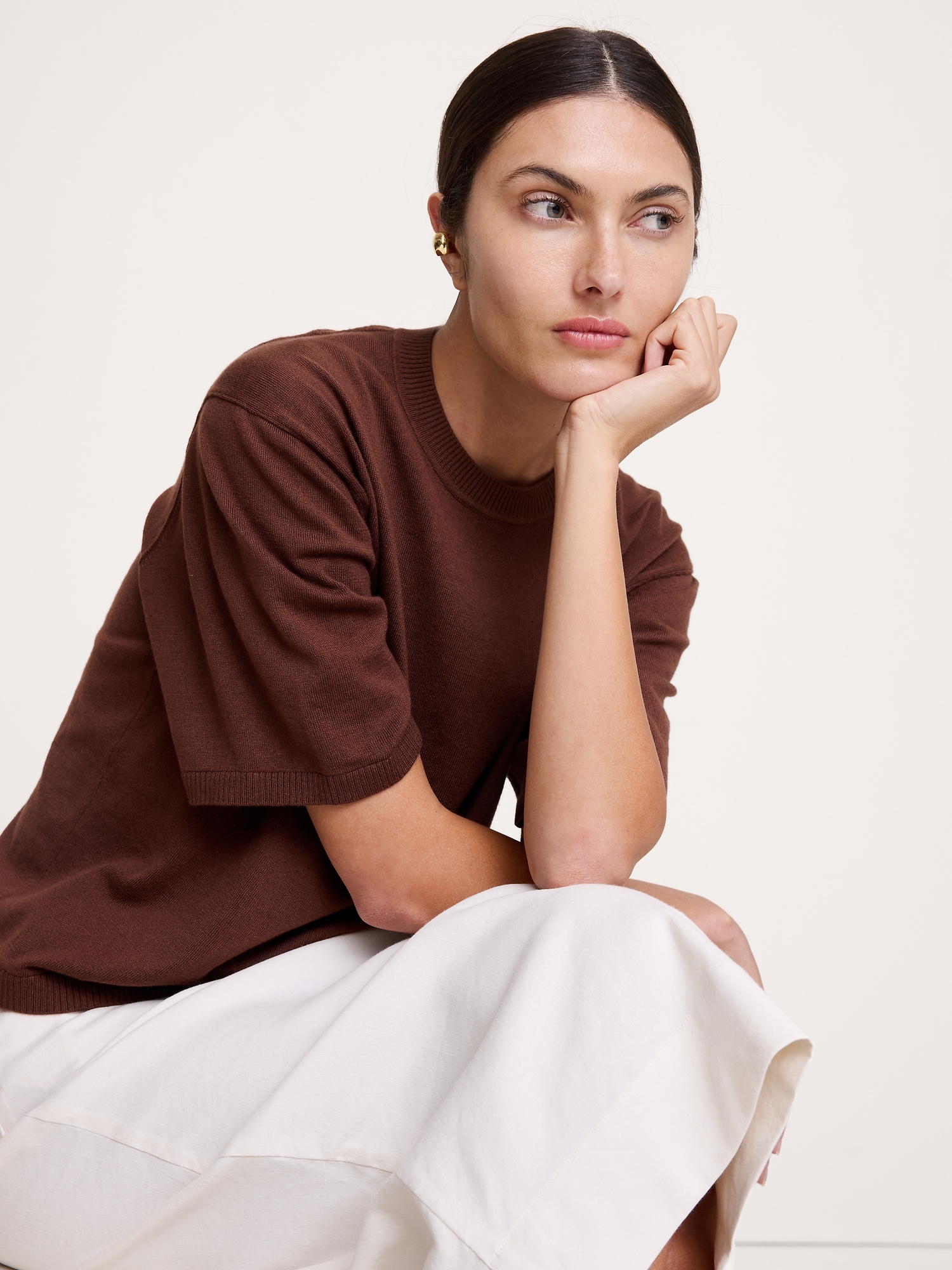 Image number 4 showing, Larkspur Cotton-Silk Sweater Tee