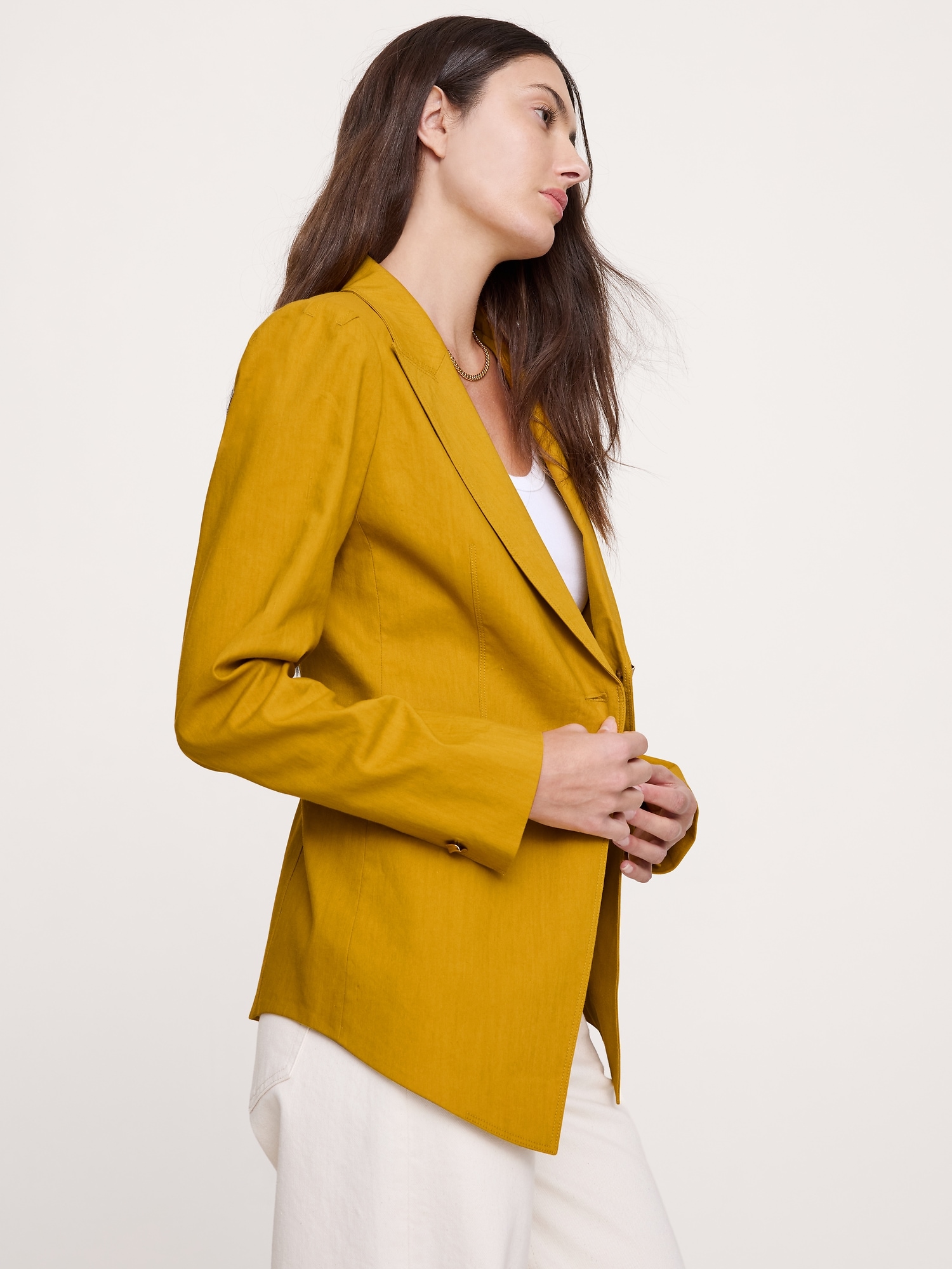 Image number 4 showing, Stretch Linen-Viscose Long Blazer