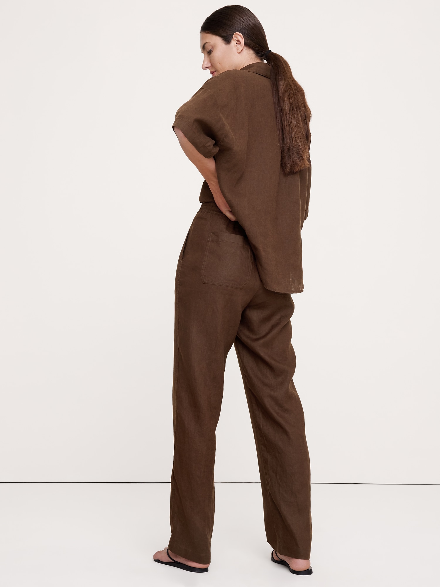 Image number 3 showing, The Getaway Straight-Leg Pull-On Pant in Linen