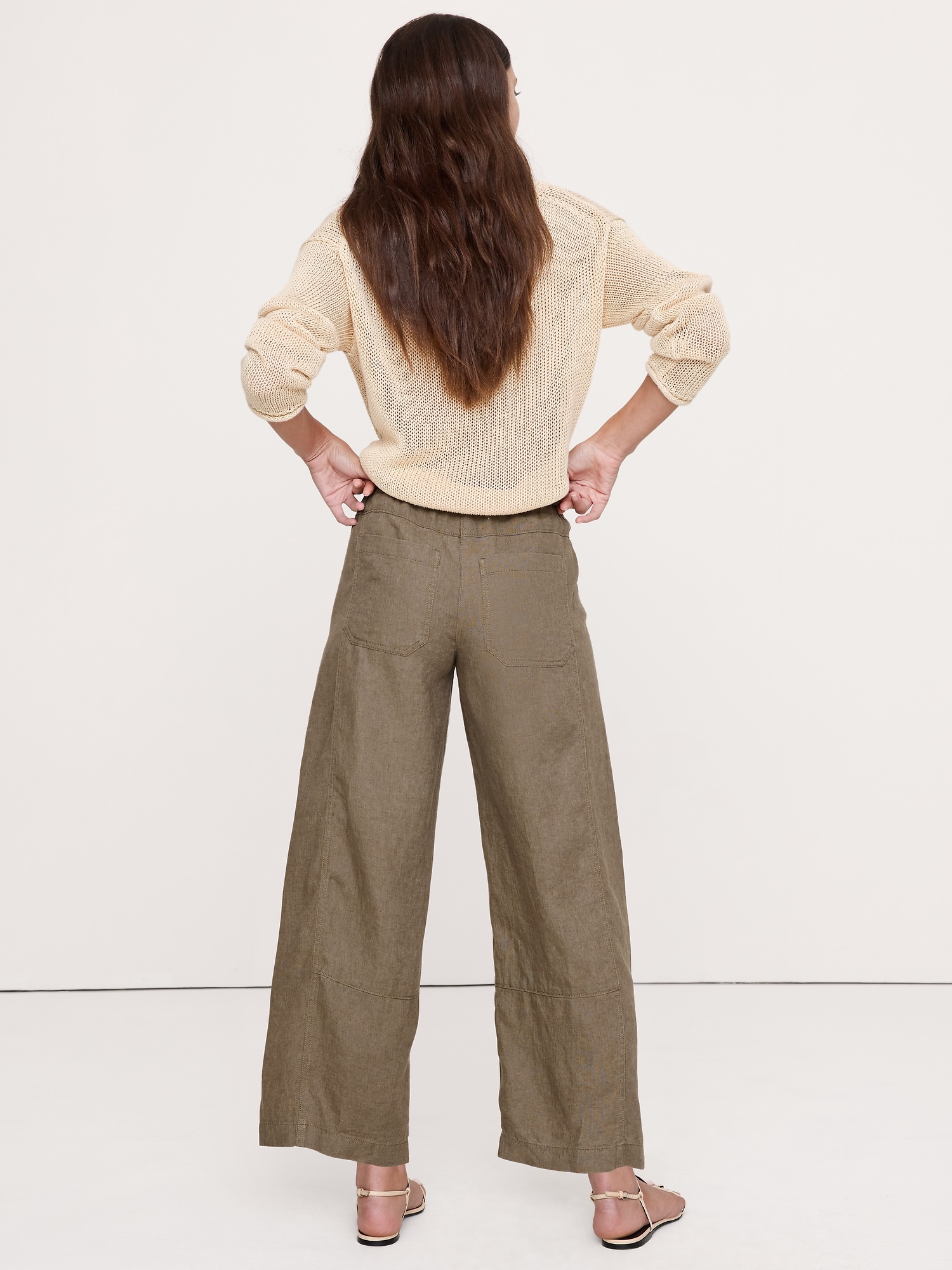Image number 6 showing, Mid-Rise Relaxed Painter Pull-On Pant in Linen