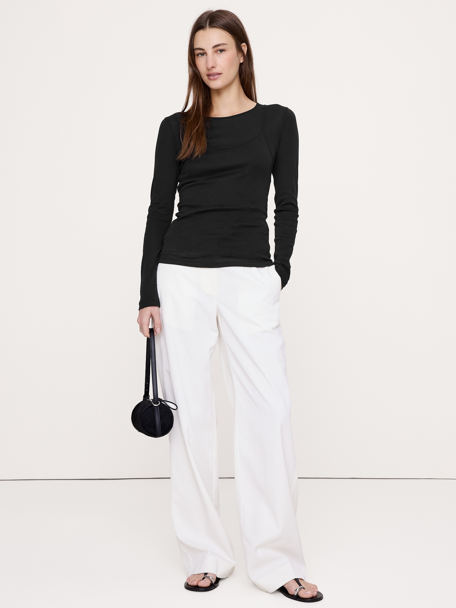 Airy Cotton Layered Long-Sleeve T-Shirt from Banana Republic - $70