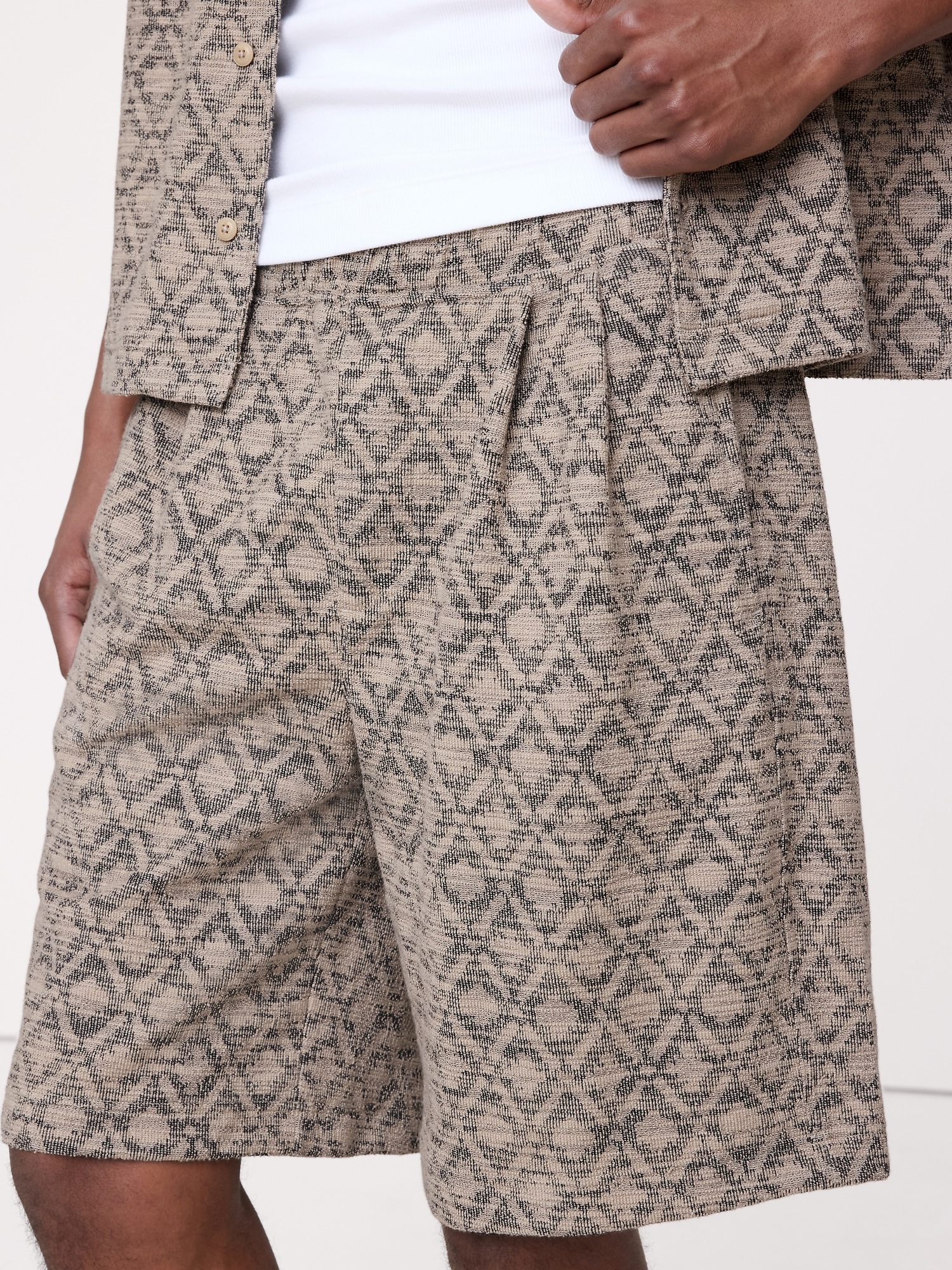 Мужские шорты Banana Republic Jacquard Pull-On Short, цвет: Мокко латте — фото 3