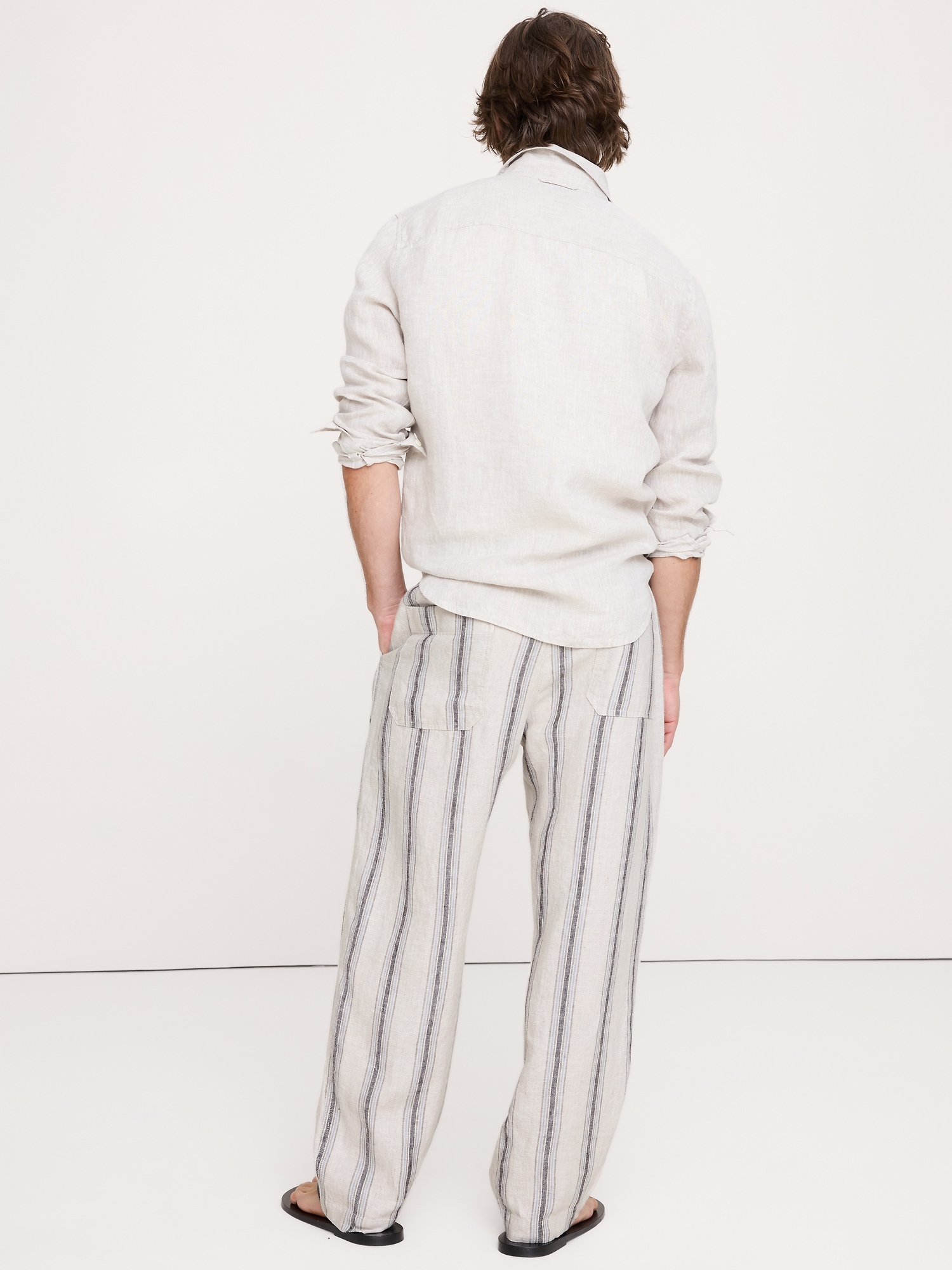 Image number 3 showing, Loose Linen Pull-on Beach Pant
