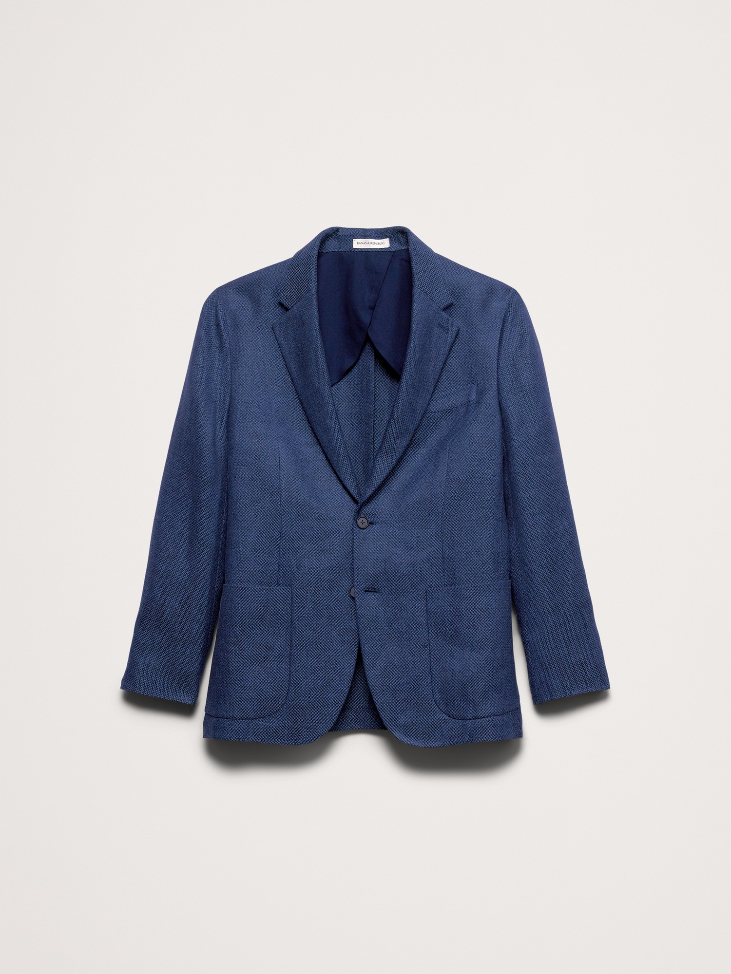 Мужской пиджак Banana Republic Blue Herringbone Linen Sport Coat, цвет: Тёмно-синий — фото 4