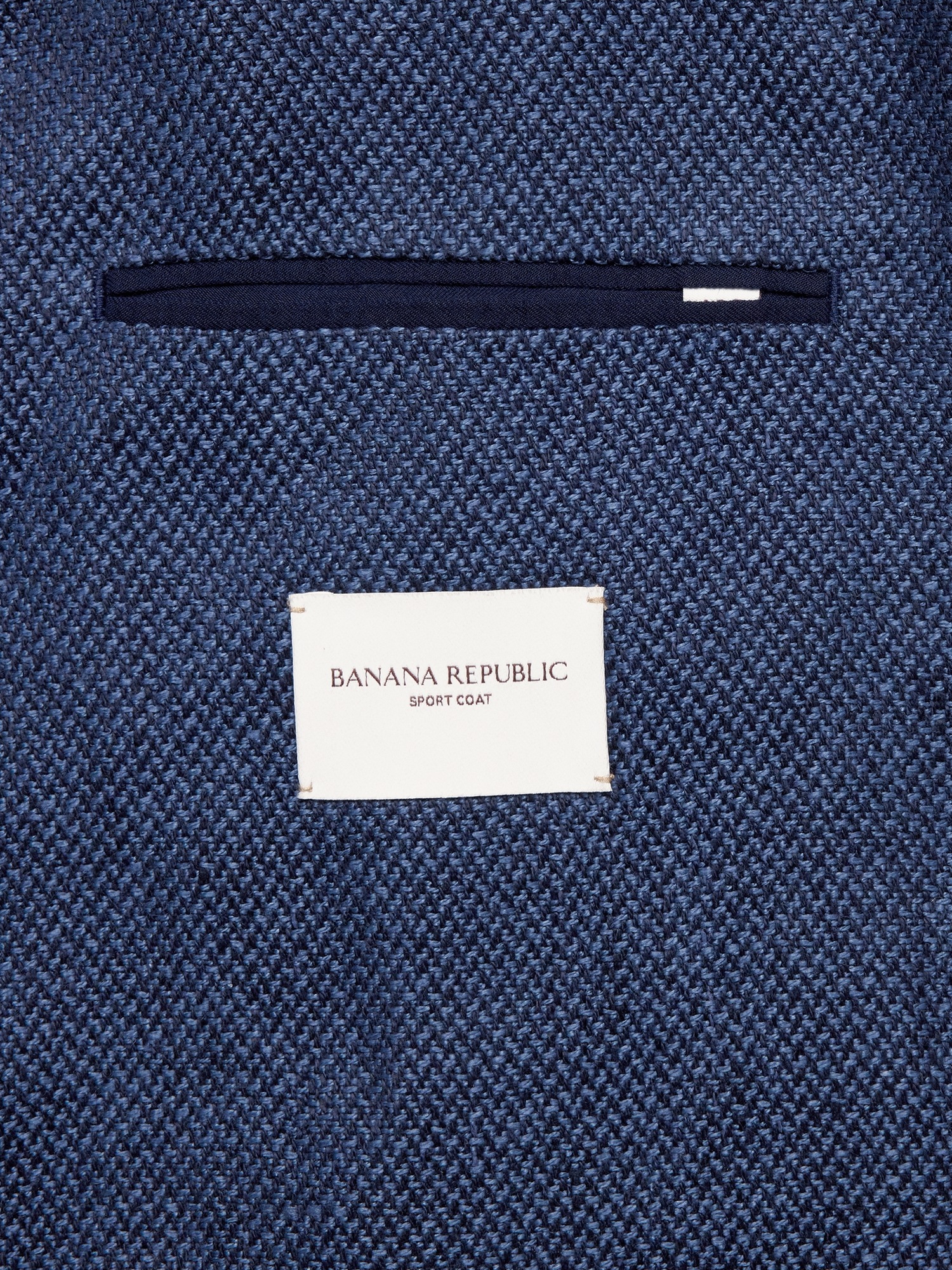 Мужской пиджак Banana Republic Blue Herringbone Linen Sport Coat, цвет: Тёмно-синий — фото 5