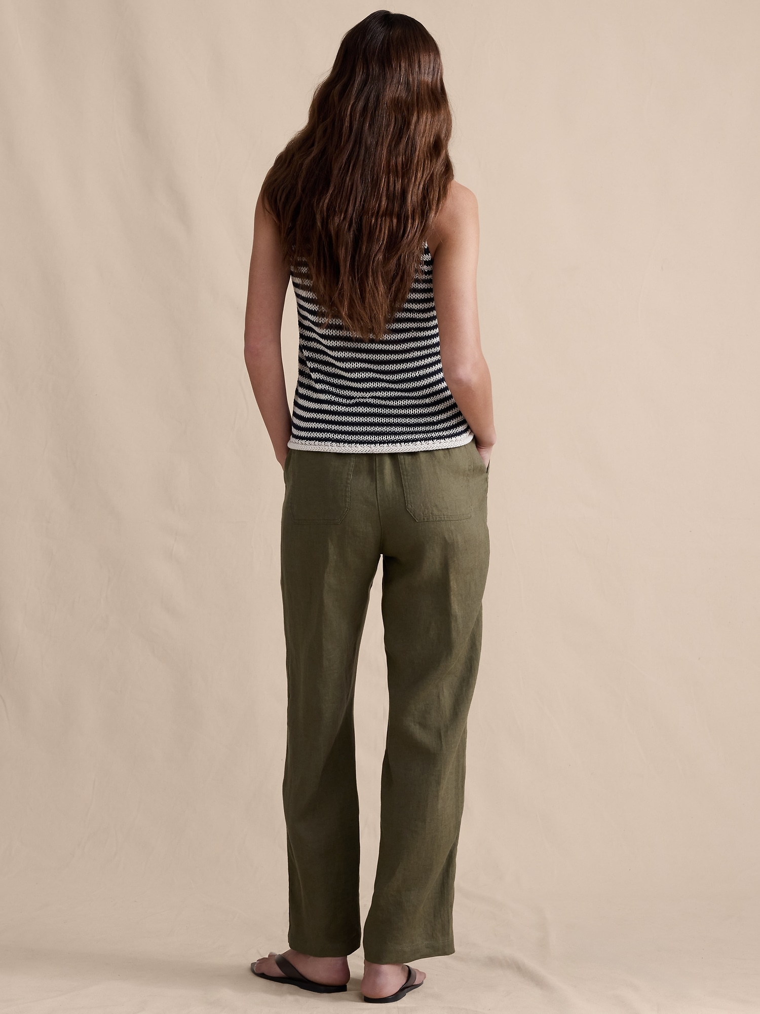 Image number 6 showing, The Getaway Straight-Leg Pull-On Pant in Linen