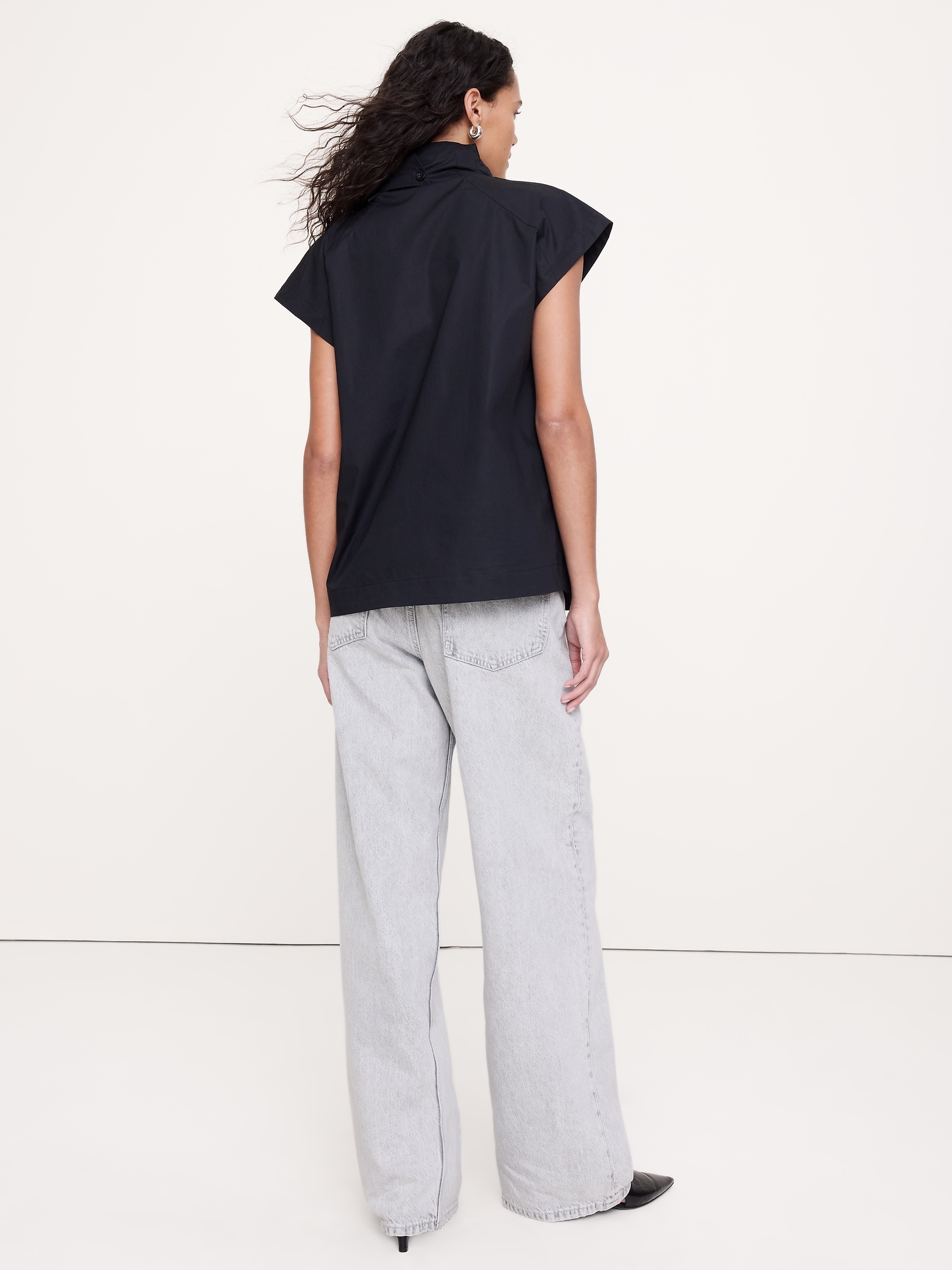 Image number 2 showing, Cotton Poplin Cowl Neck Tunic