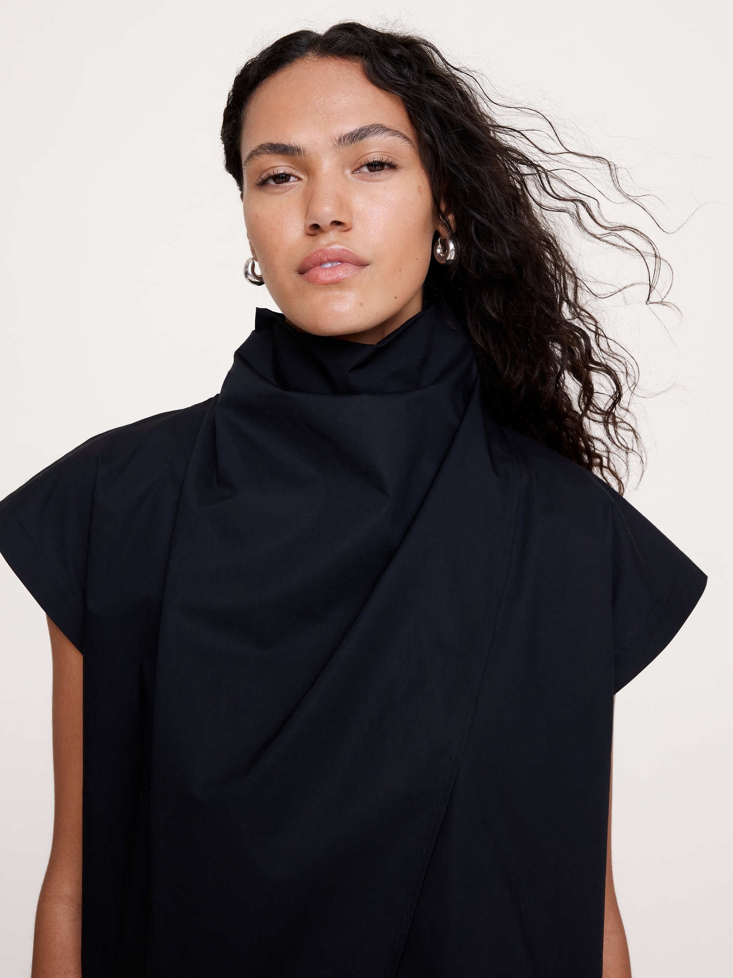 Image number 3 showing, Cotton Poplin Cowl Neck Tunic