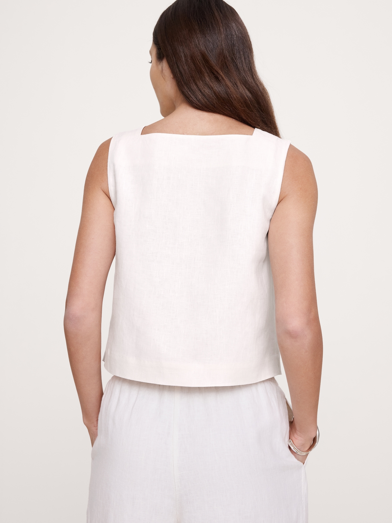 Image number 6 showing, Linen Button-Front Tank