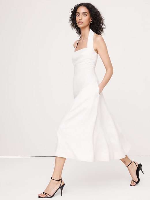 Linen Halter Midi Dress | Banana Republic Linen Halter Midi Dress | Banana Republic