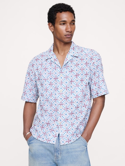 Relaxed-Fit Seersucker Resort Shirt