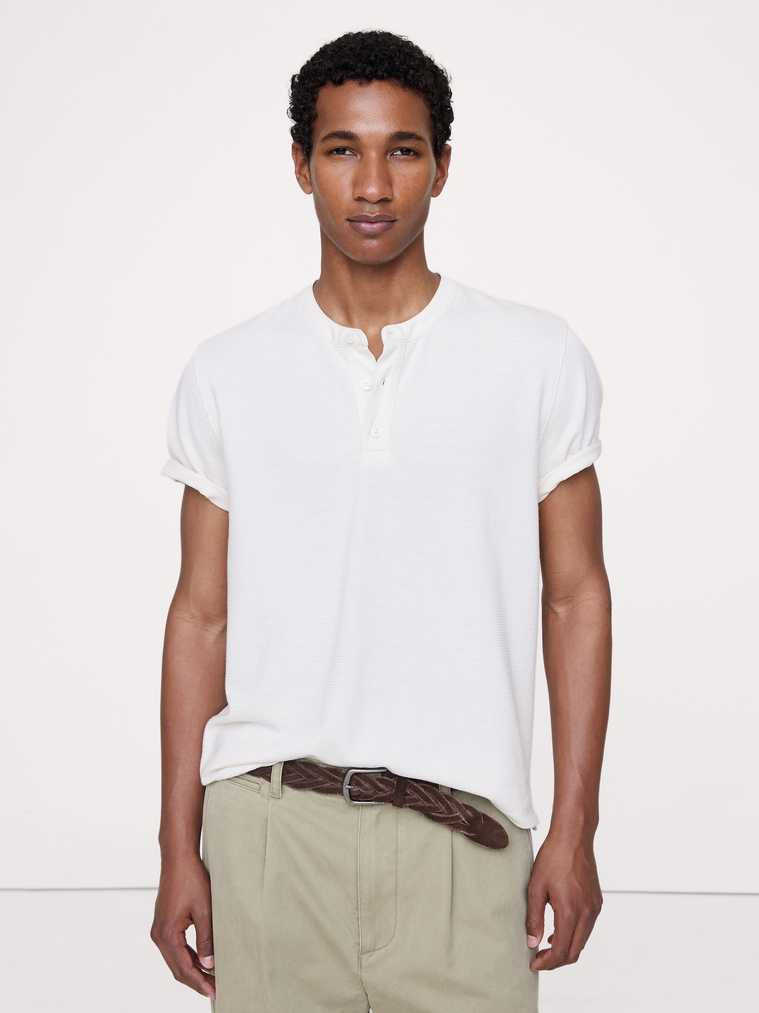 Image number 1 showing, Mesh Henley T-Shirt