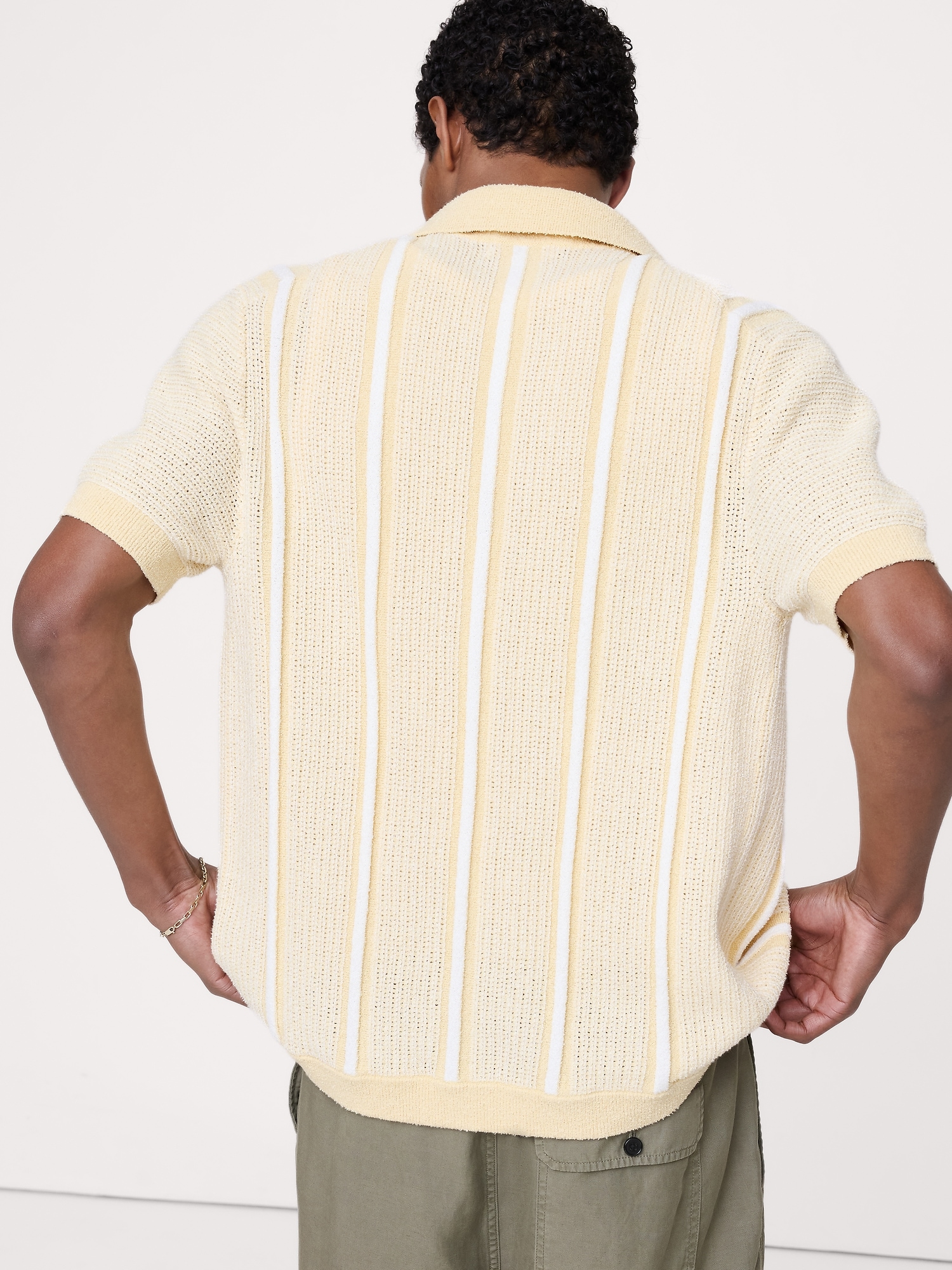 Image number 2 showing, Bouclé Stripe Sweater Polo