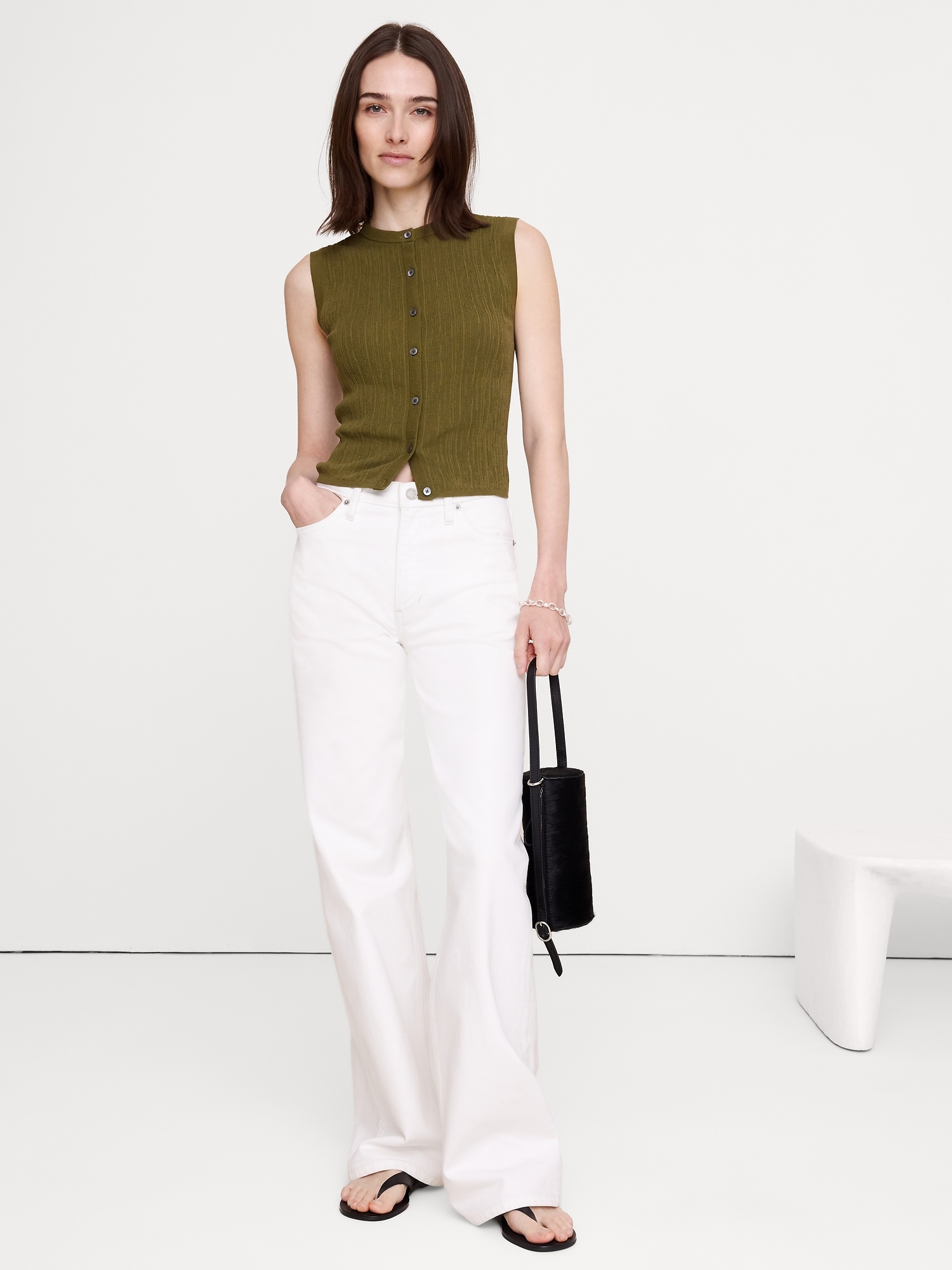 Image number 1 showing, Crinkle Knit Vest