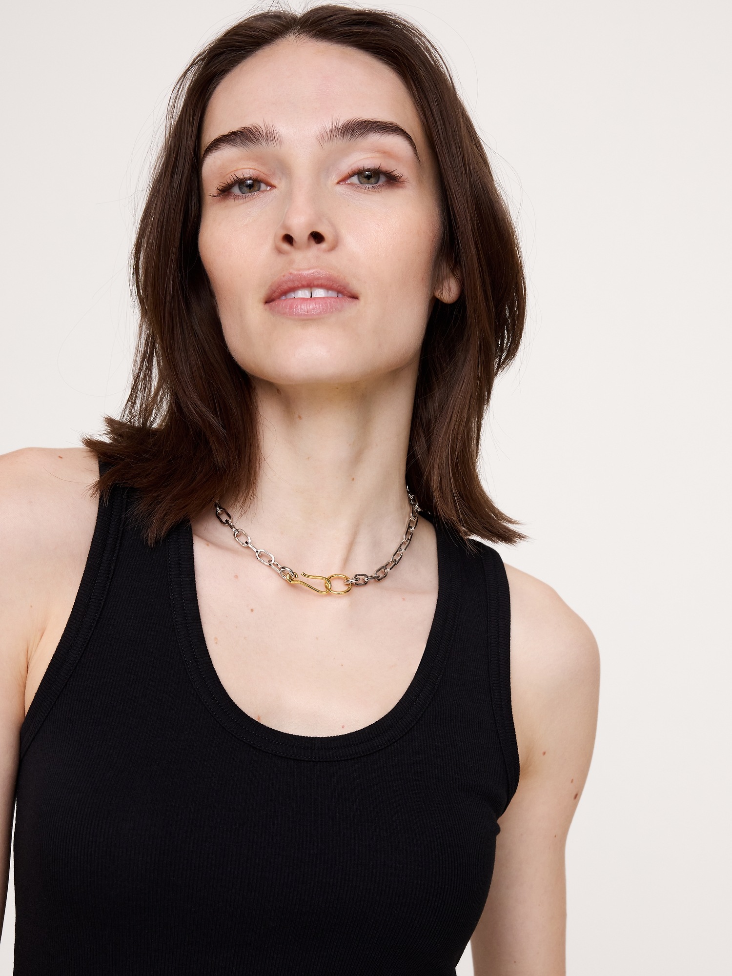 Женское колье Laura Lombardi Fara Two-Tone, цвет: Золотой / Серебристый — фото 2