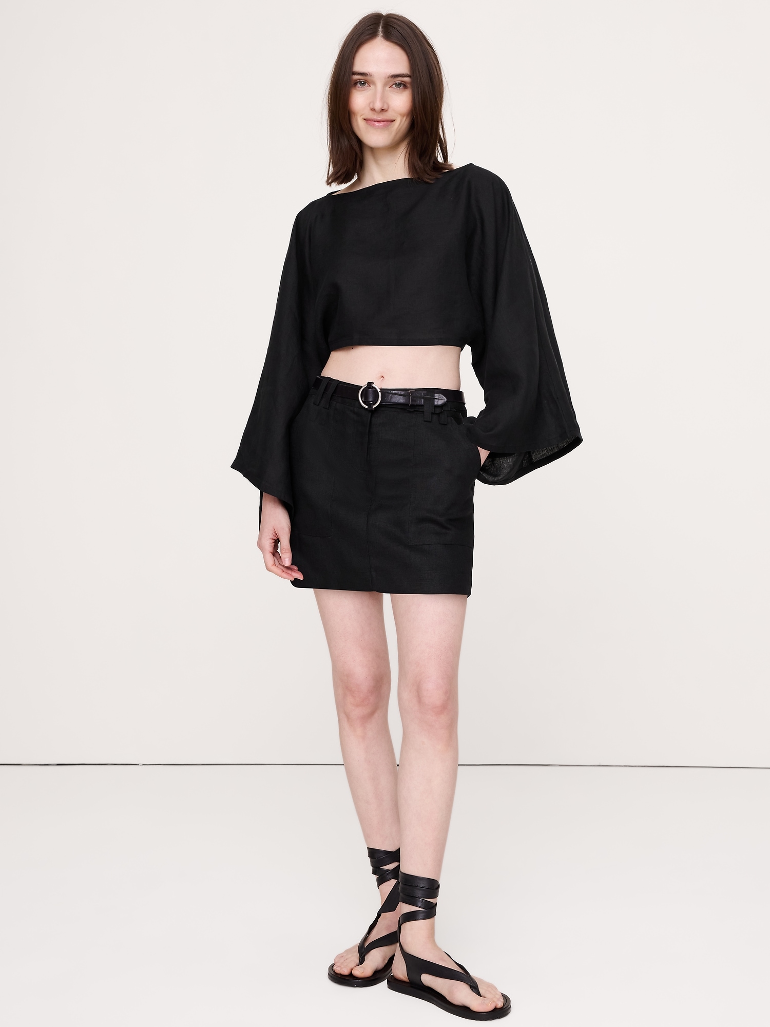 Image number 1 showing, Linen Mini Skort