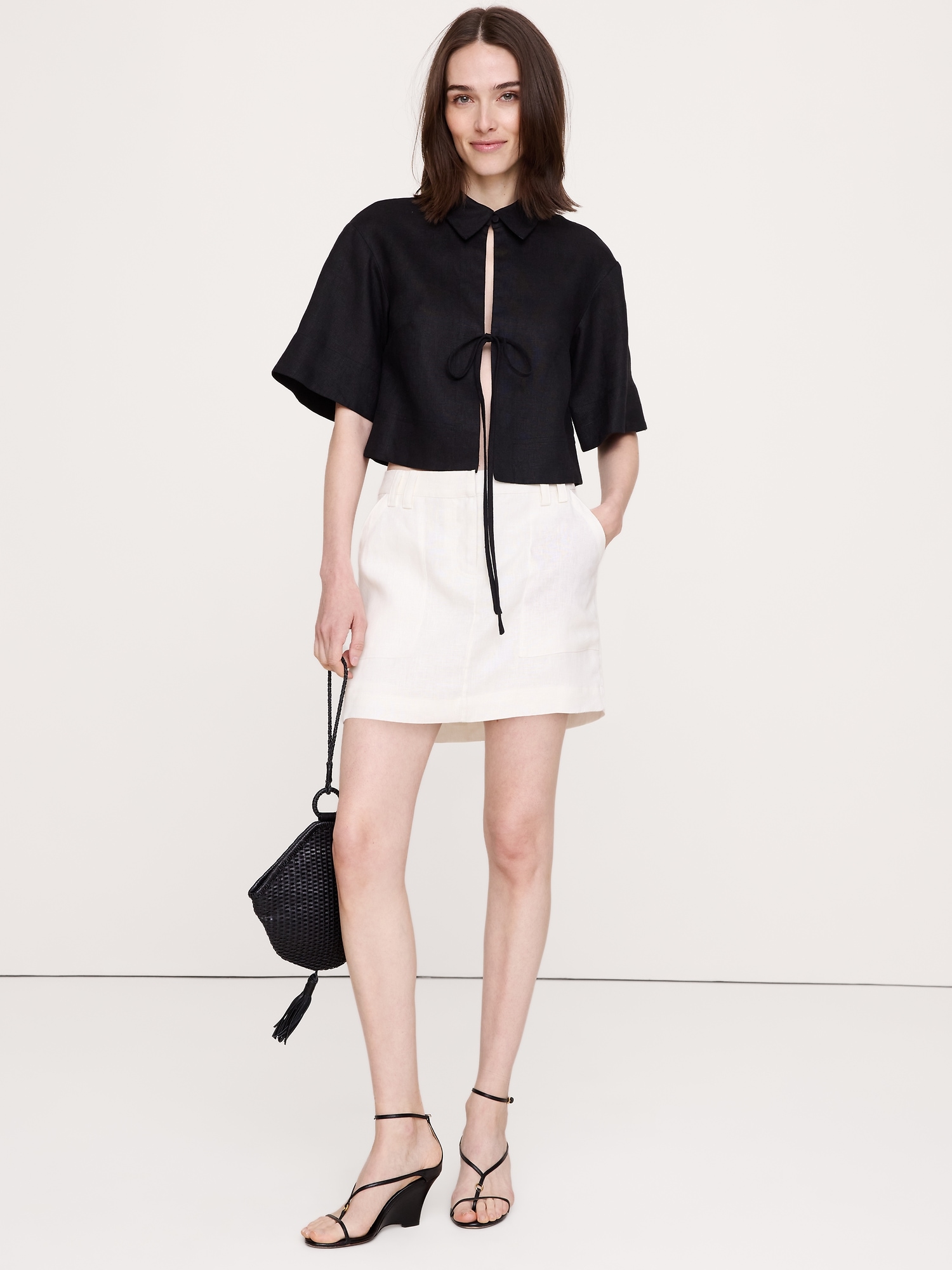 Image number 5 showing, Linen Mini Skort