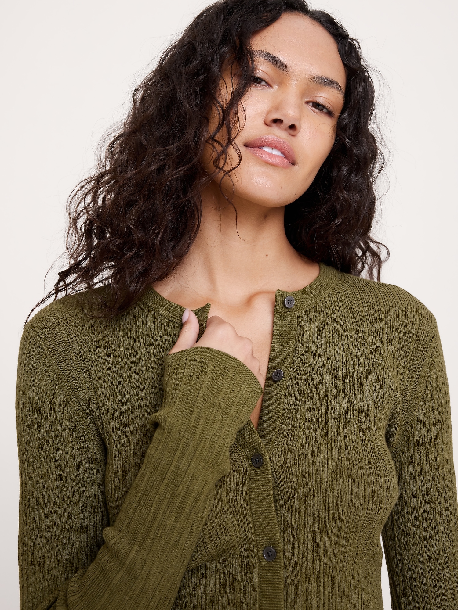 Image number 4 showing, Crinkle Knit Cropped Cardigan