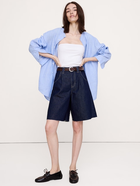 Low-Rise Denim Bermuda Short