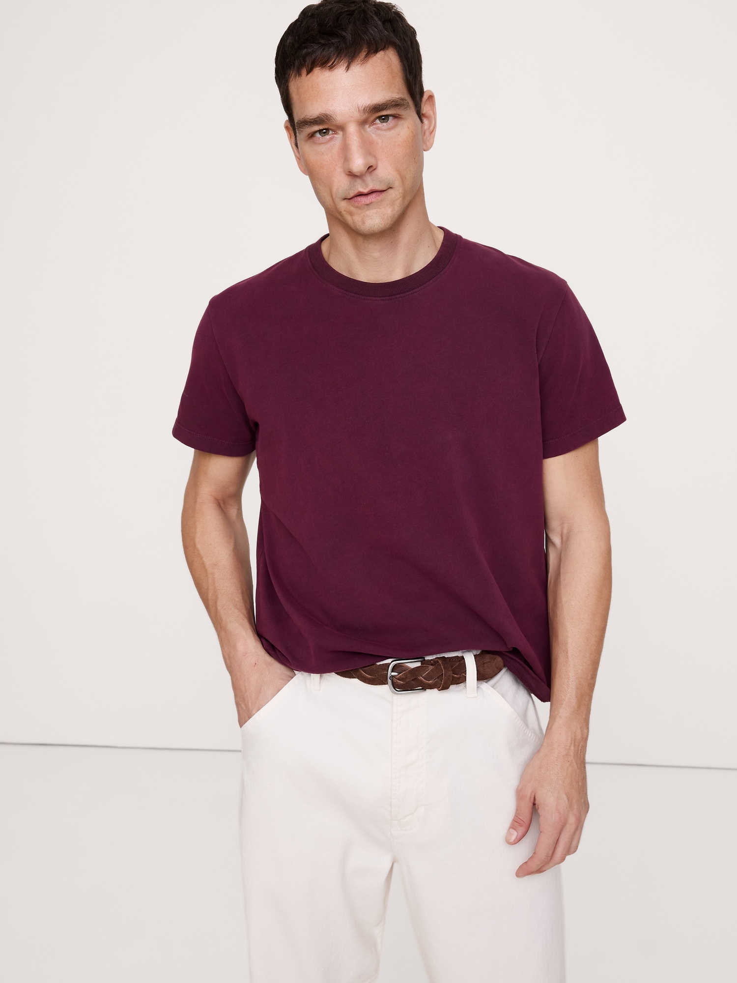 Image number 1 showing, Sueded Cotton Crew-Neck T-Shirt