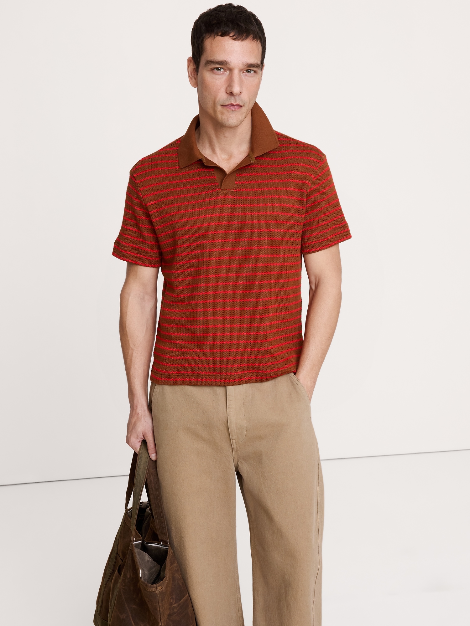 Image number 1 showing, Stripe Johnny-Collar Polo