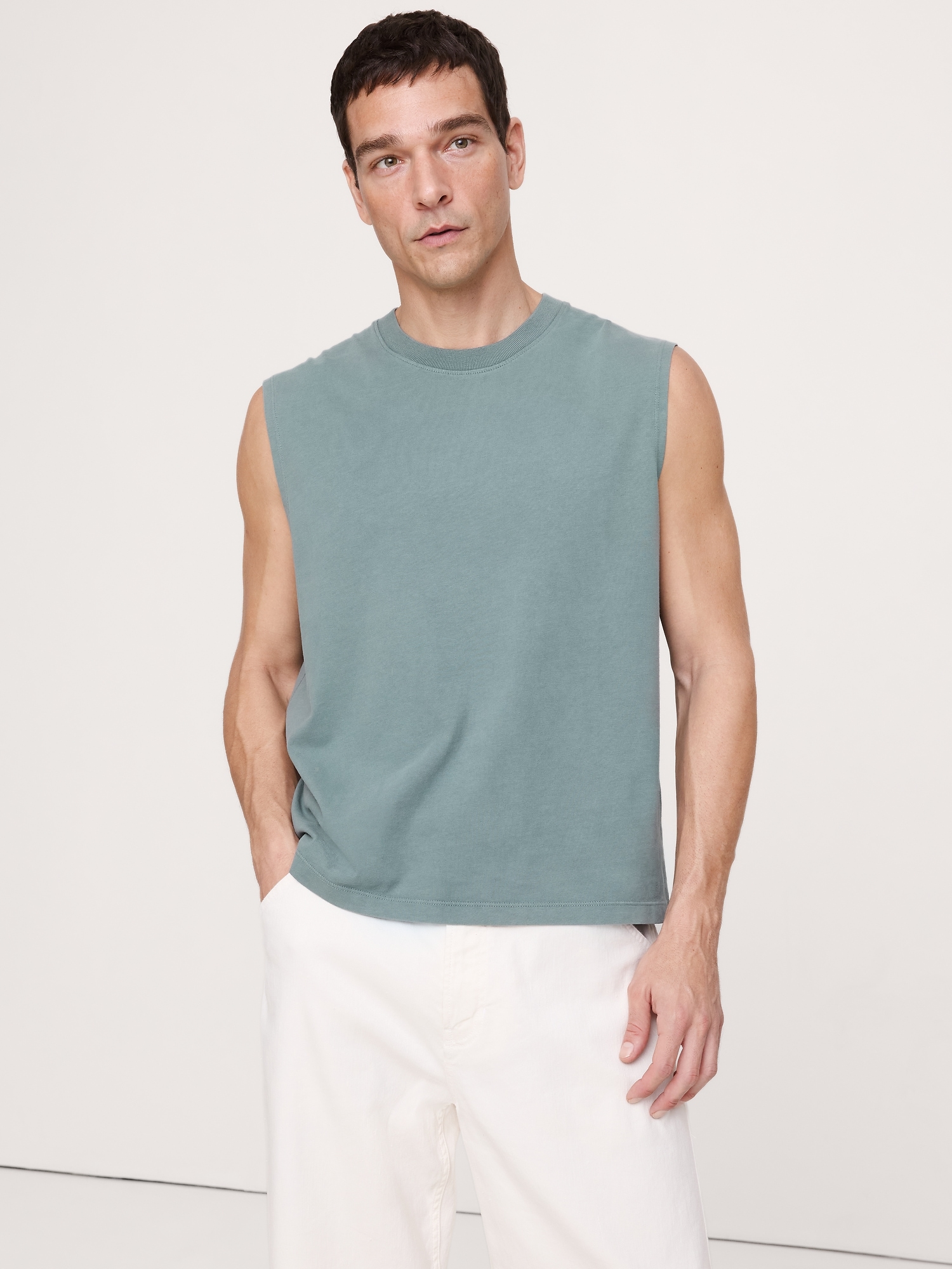 Image number 1 showing, Sueded Cotton Tank