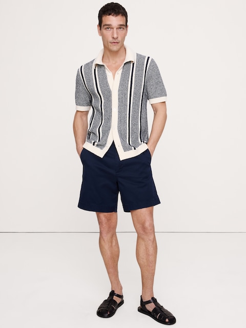 Textured Stripe Sweater Polo