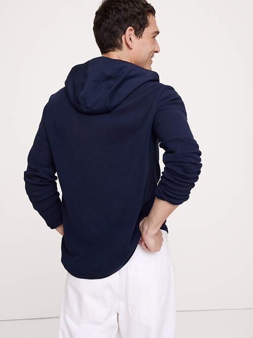Cotton Henley Hoodie | Banana Republic
