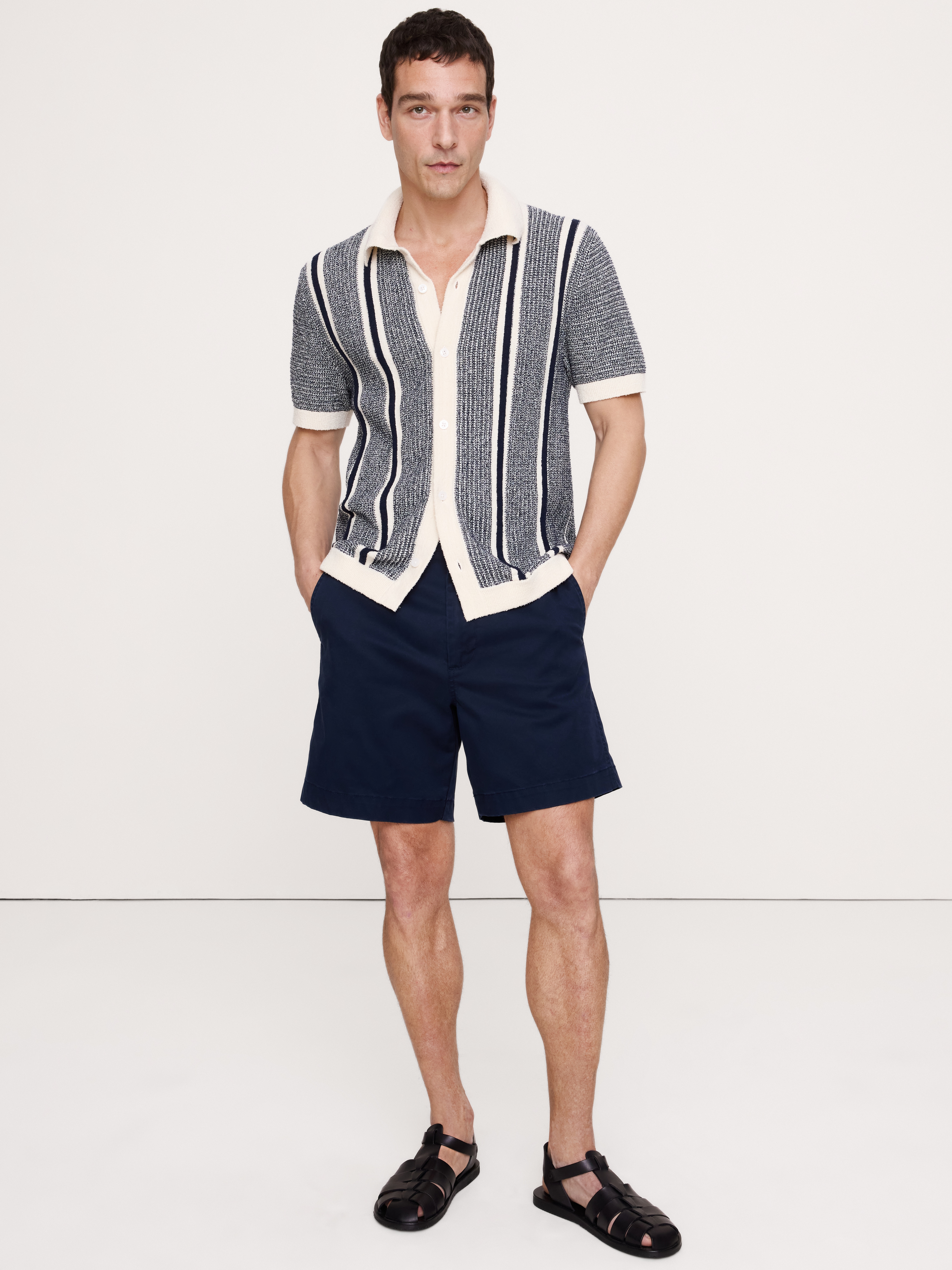 Textured Stripe Sweater Polo