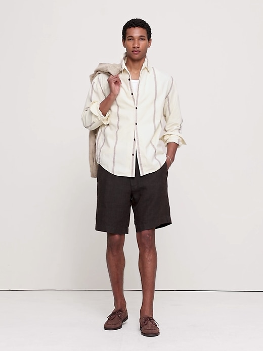 Relaxed-Fit Cotton-Linen Neps Shirt | Banana Republic