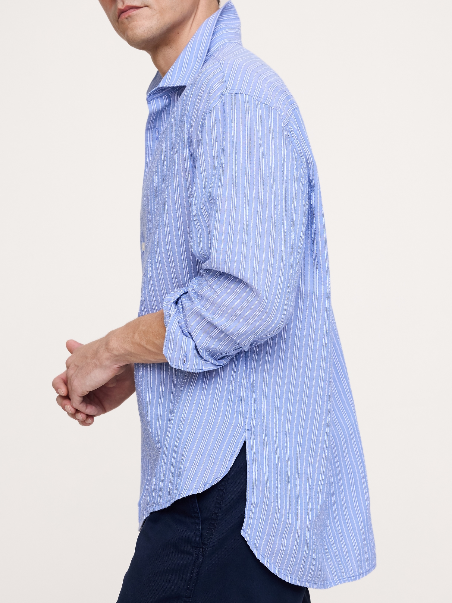 Image number 3 showing, Relaxed-Fit Stripe Seersucker Shirt