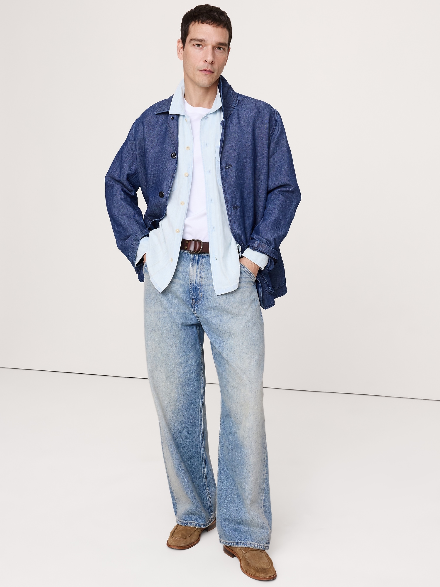 Image number 4 showing, Relaxed-Fit Denim Long-Sleeve Resort Shirt