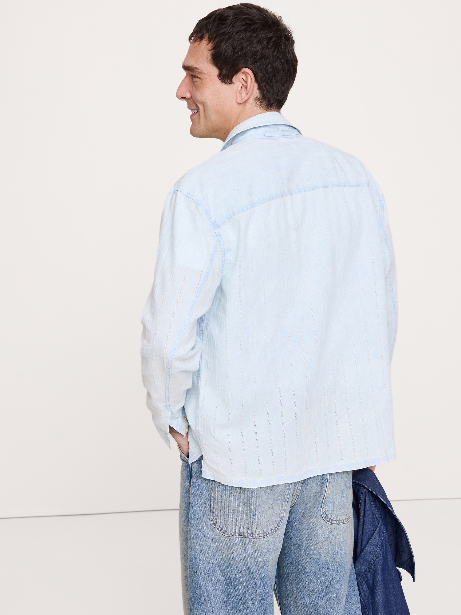 Image number 3 showing, Relaxed-Fit Denim Long-Sleeve Resort Shirt
