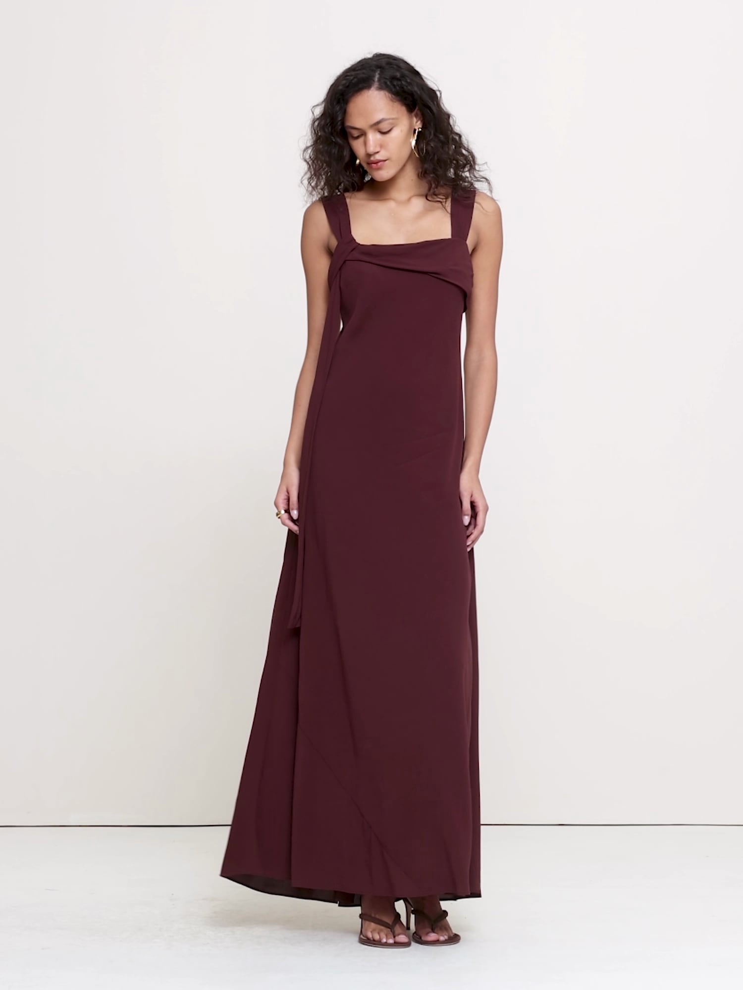 Drapey Georgette Bias-Cut Slip Dress - thumbnail 4