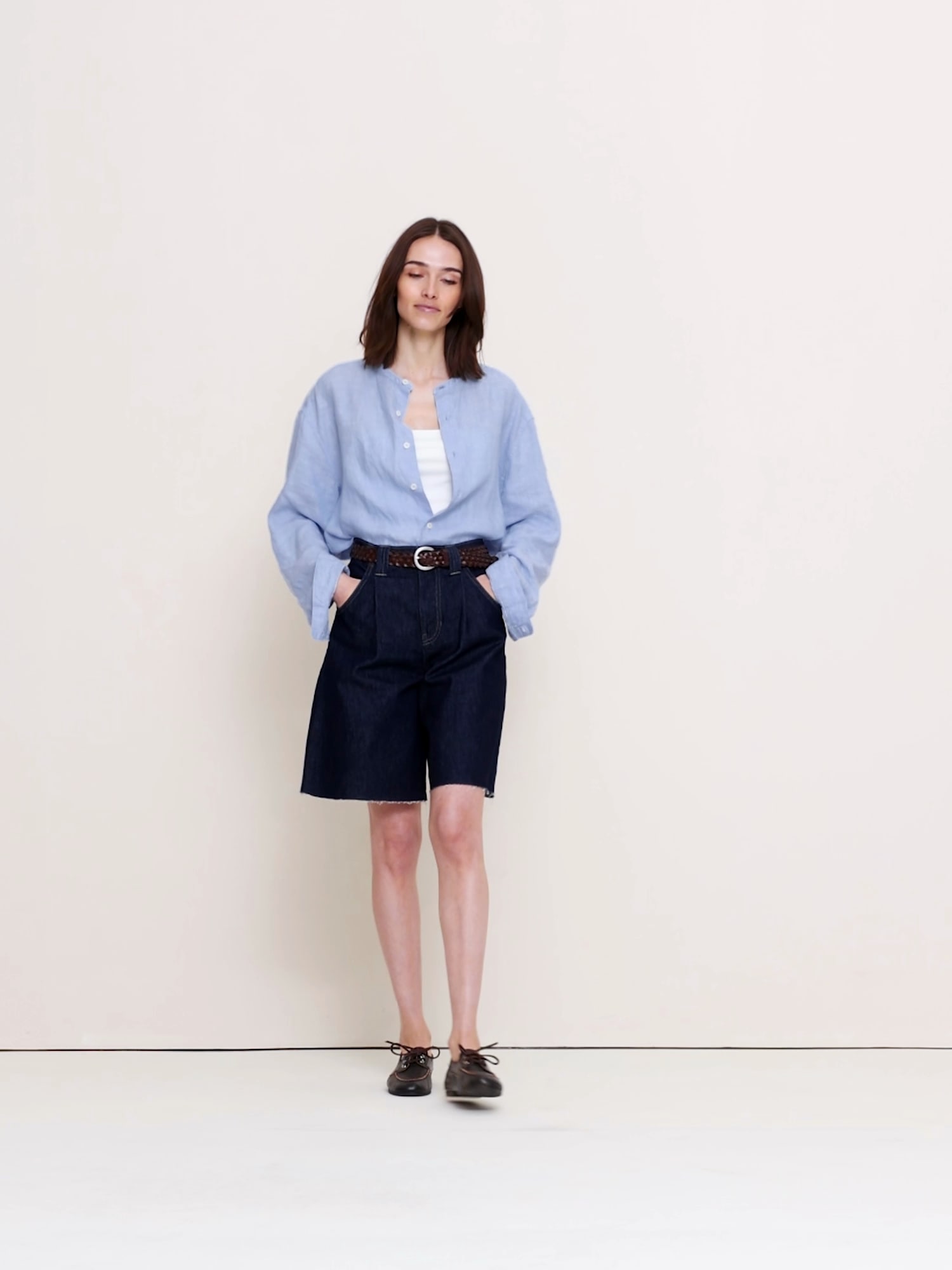 Low-Rise Denim Bermuda Short - thumbnail 6