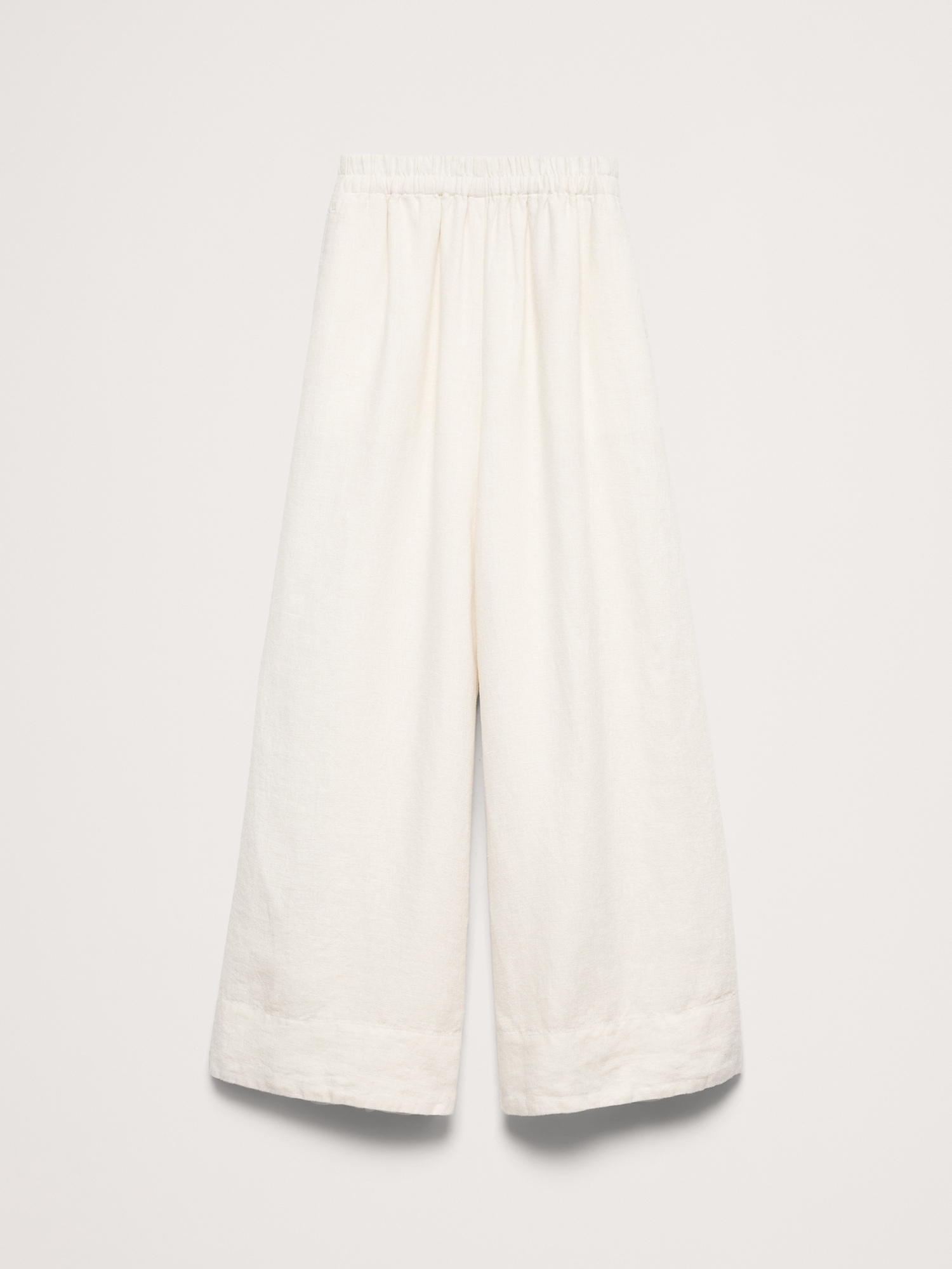 Image number 5 showing, High-Rise Wide-Leg Linen Pull-On Ankle Pant
