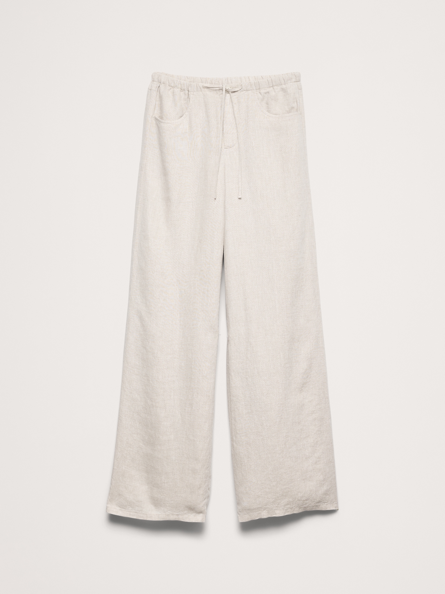 Image number 5 showing, The Studio Wide-Leg Drawstring Pant in Linen